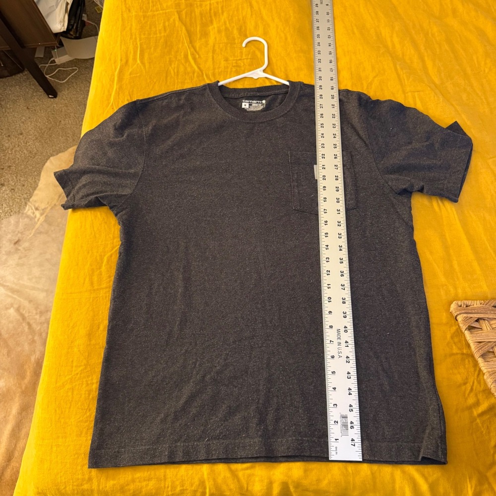 Carhartt Mens Medium Loose Fit Dark‎ Gray Pocket T Shirt Workwear - Picture 3 of 6